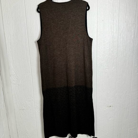 I. K. C. For Country Wear Brown One Button Wool Blend Italian Yarn Duster Size M - Picture 4 of 6